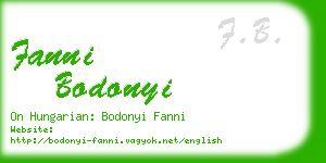 fanni bodonyi business card